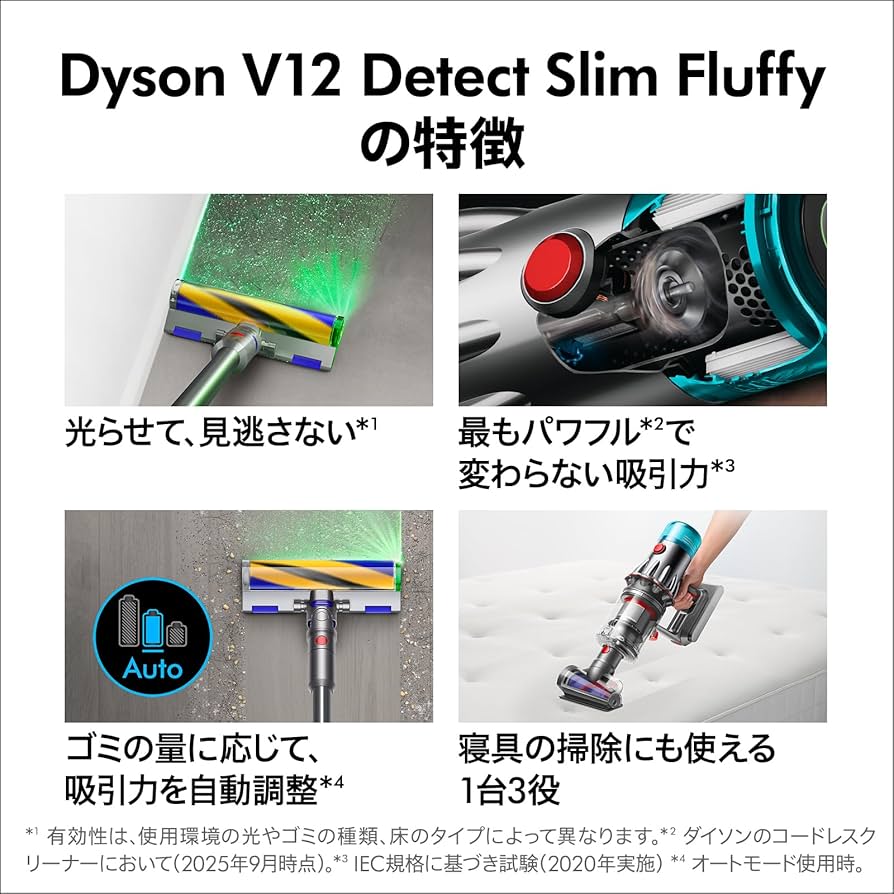 Amazon.co.jp: Dyson V12 Cordless Vacuum Cleaner, Detect Slim